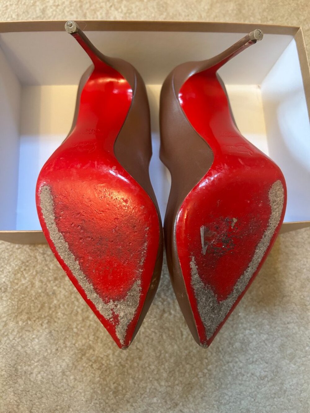 Christian Louboutin Hot Chick 100 Nappa Irise Pumps, Brown (Biscotto) Size 40.5 - Picture 7 of 16
